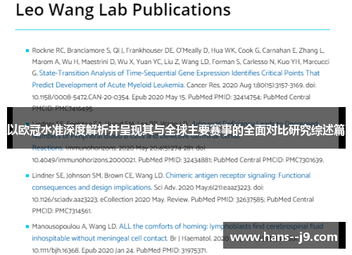 以欧冠水准深度解析并呈现其与全球主要赛事的全面对比研究综述篇