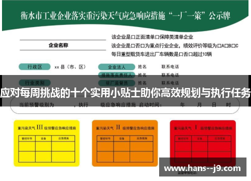 应对每周挑战的十个实用小贴士助你高效规划与执行任务